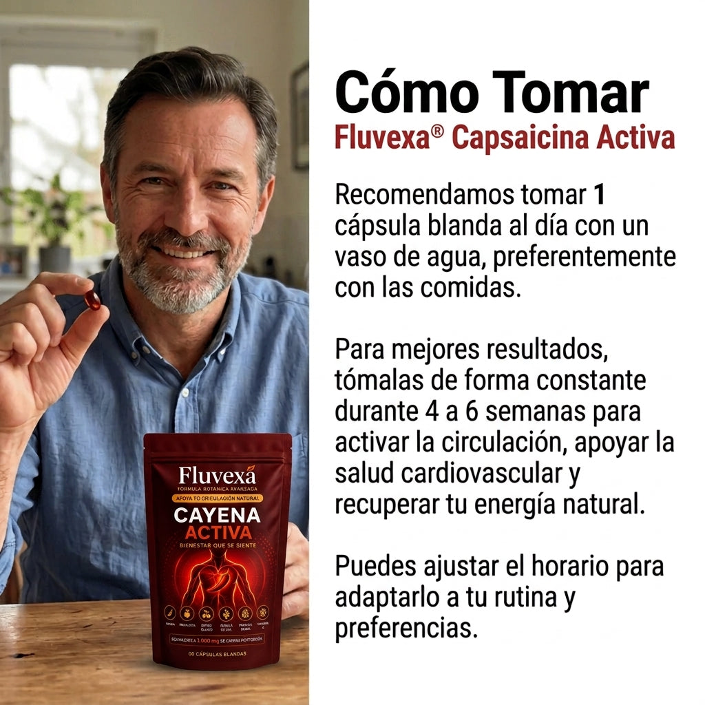 Fluvexa Capsaicina Activa® en cápsulas blandas - Reactiva tu Circulación Natural