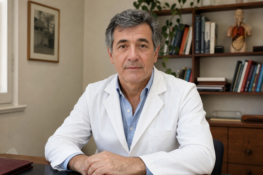 Médico divulgador en un consultorio