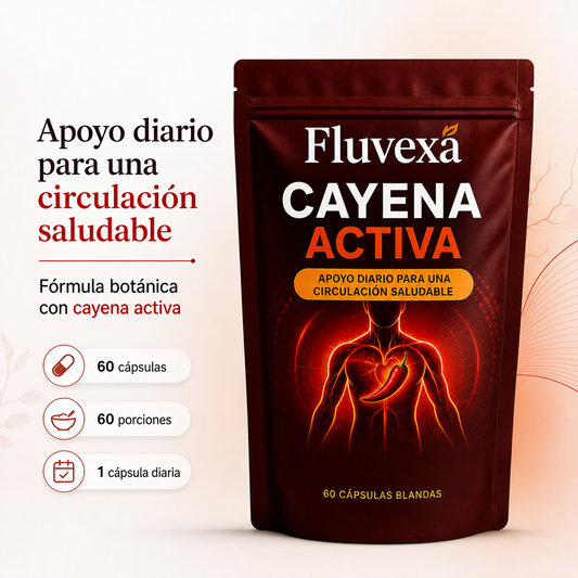 Fluvexa Cayena Activa, 60 cápsulas, 60 porciones y una cápsula diaria