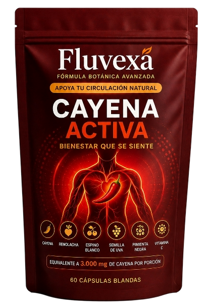 Envase rojo de Fluvexa Cayena Activa